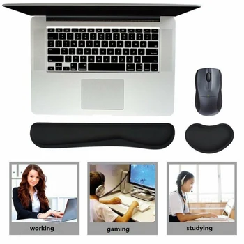 

Premium Memory Foam Keyboard Wrist Support Bar And Mouse Wrist Rest Pads Set 2pc