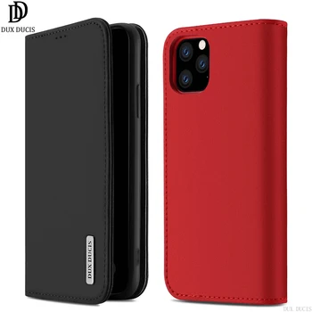 

Dux Ducis Genuine Leather Wallet Case For iPhone 11 Pro Max Soft Bumper Kickstand Cover Card Pocket Holder Slot Shockproof Case