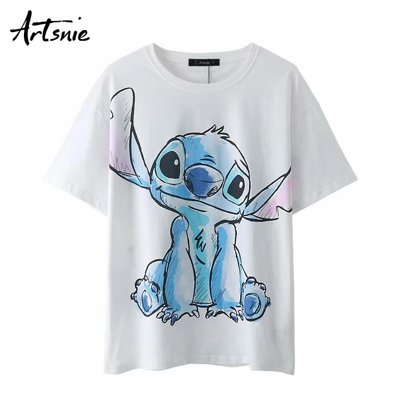 Женская футболка Artsnie disney летняя с круглым вырезом и коротким рукавом