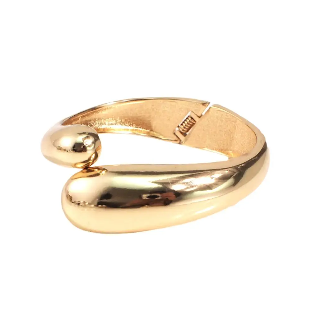 MANILAI Mixed Color Alloy Big Cuff Bracelets For Women Jewelry New Fashion Metal Statement Bangles Bracelets Accessories - Окраска металла: Gold Bangles