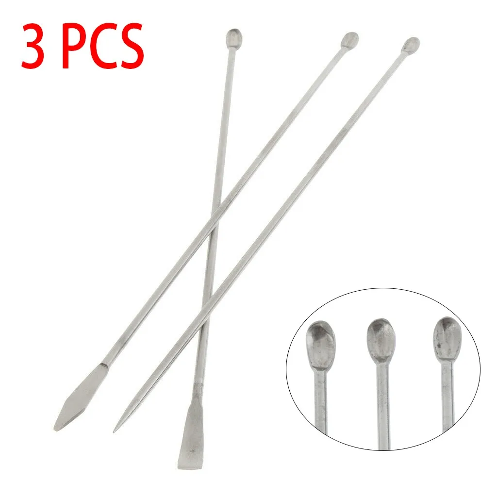 Lab Spoon Spatula 3PCS Stainless Steel For Lab Powder Measuring Sampling Mixing Scoop