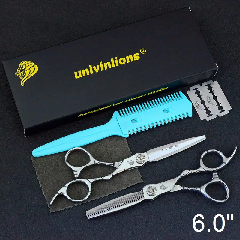 6020A-Kit Box Univinlions 6 дюймов ножницы для волос Парикмахерские ножницы парикмахерские профессиональные ножницы для волос набор ножниц для стрижки волос парикмахерские принадлежности - Цвет: 6020A-Kit Box