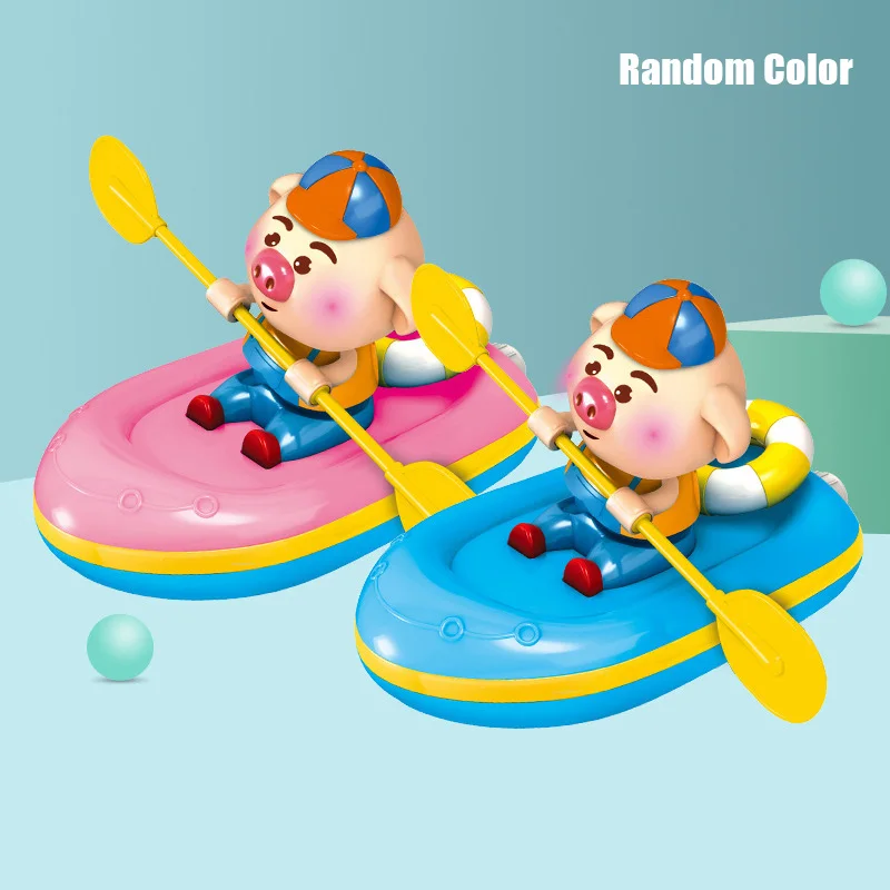 single rowing boat Электрический мультфильм свинья игрушка семья Рождественская вечеринка качели музыка свинья игрушка для детей YH-17 - Цвет: single rowing boat