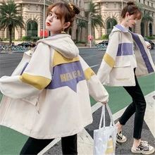 

Jacket Female Korean Version Loose Spring And Autumn New Jackets Coats Wild Hit Color Student Long-Sleeved Windbreaker Trend