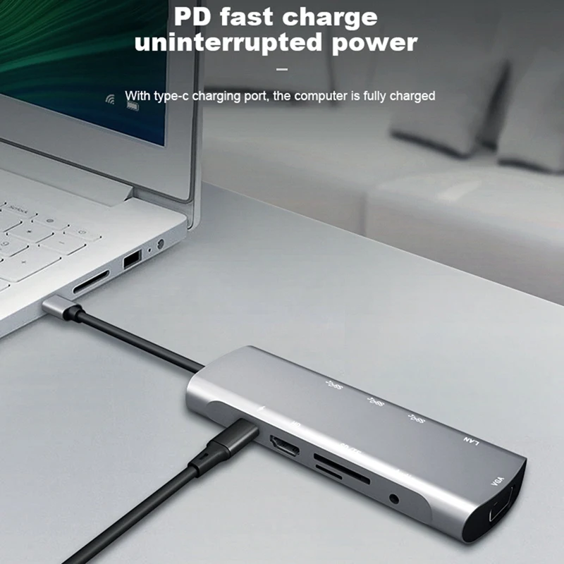 Горячая-10 в 1 type C к HDMI многофункциональная док-станция для MacBook usb-хаб PD Быстрая зарядка