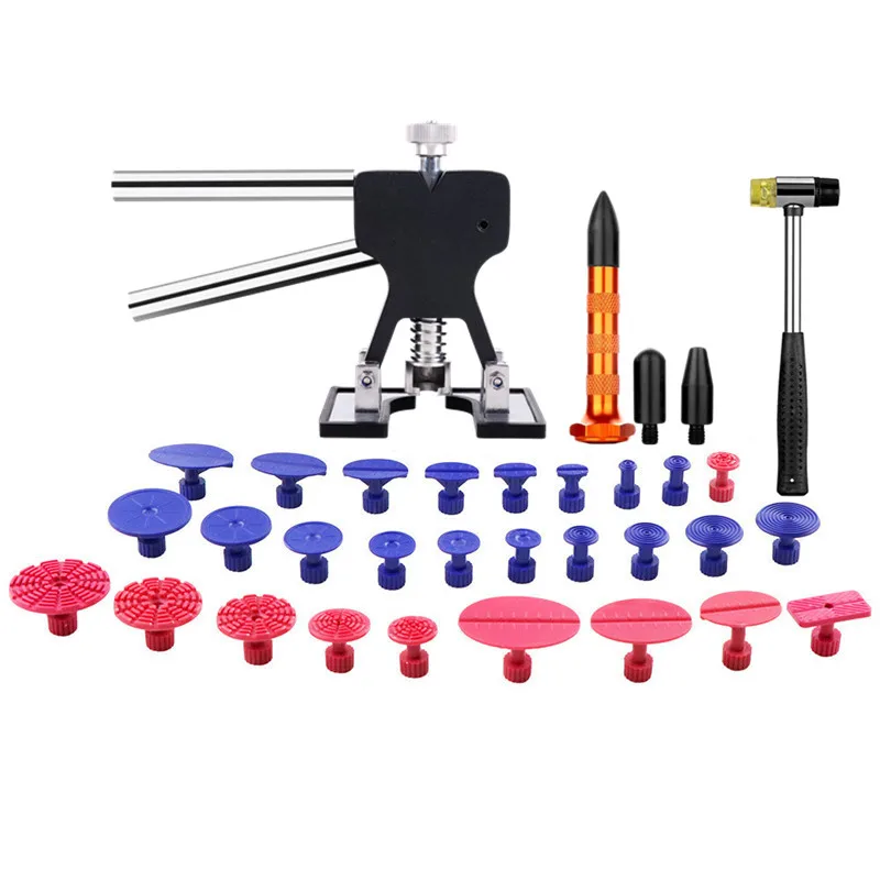 Золото PDR Tools Paintless Dent Repair Tool Dent Removal Kit DIY Dent Removal Tool Puller Kit for Car Hail Damage Repair Automobile - Цвет: Золото