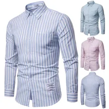 Модная мужская рубашка на осень и зиму, полосатая рубашка с длинными рукавами и принтом, мужская повседневная Уличная рубашка