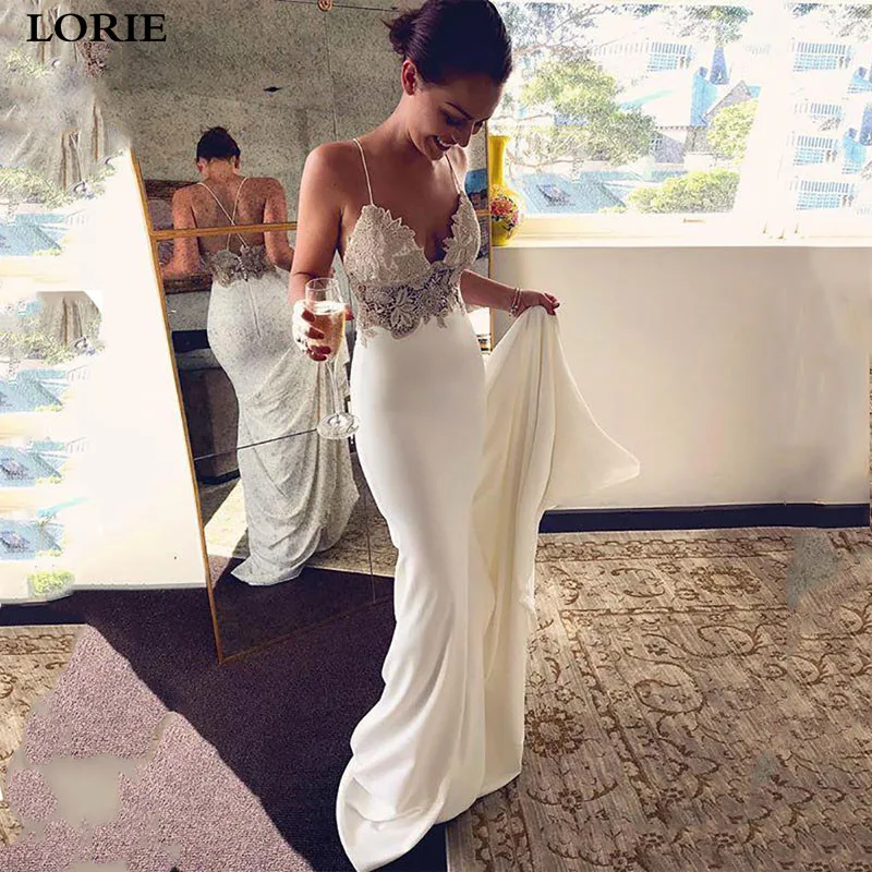 Свадебное платье Русалка LORIE 2019 мягкое атласное винтажное кружевное свадебное на
