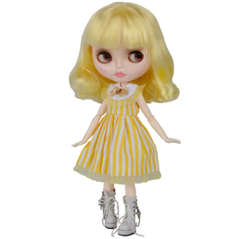 

1/6 BJD Doll is Similar to Neo Blythe, 4-Color Changing Eyes Shiny Face and Ball Jointed Body Dolls, 12 Inch Customized Dolls