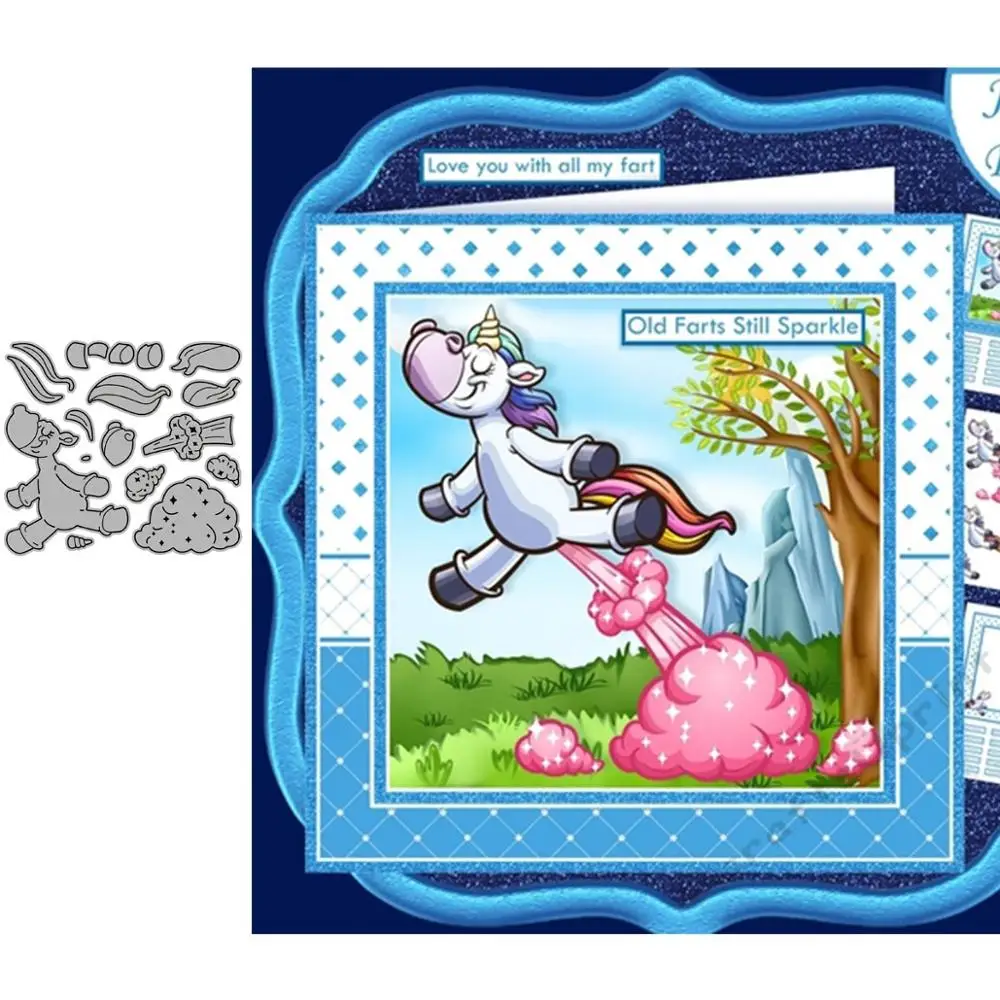 

horse fart craft paper dies cut scrapbook for card making Spoof interesting diy scrapbooking dies metal 2020 nouveau arrivage