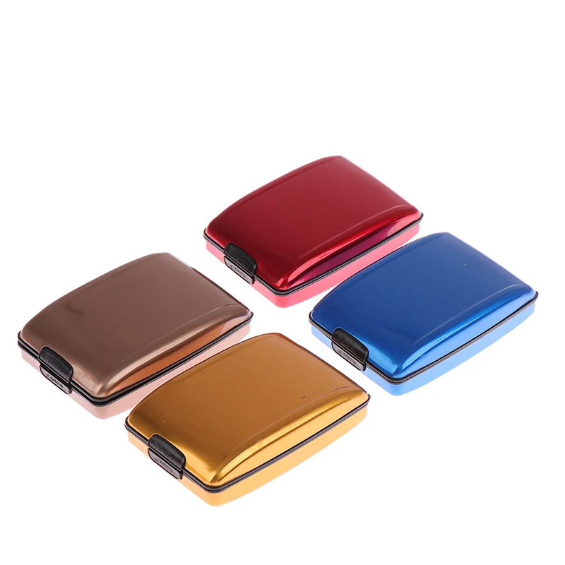 1pc Aluminum Bankcard Blocking Hard Case Wallet Credit Card Anti-RFID Scanning Protect Card Holder Aluminum wallet