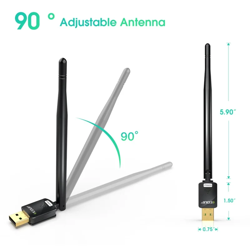 Wi Fi адаптер EDUP компактный USB 150 Мбит/с антенной 6 дБи|network card|usb wi-fiedup usb |