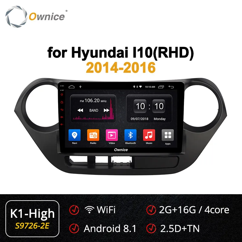 Ownice K1 K2 K3 K5 K6 " Android 9,0 автомобиль радио для hyundai I10 аудио плеер стерео 4 аппарат не привязан к оператору сотовой связи 360 панорама DSP - Цвет: S9726-2 K1-High