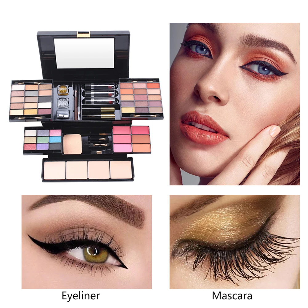 MISS ROSE Professional Eyeshadow Palette Lipstick Blush Powder Cosmetics Set Complete and rich cosmetics can meet your various