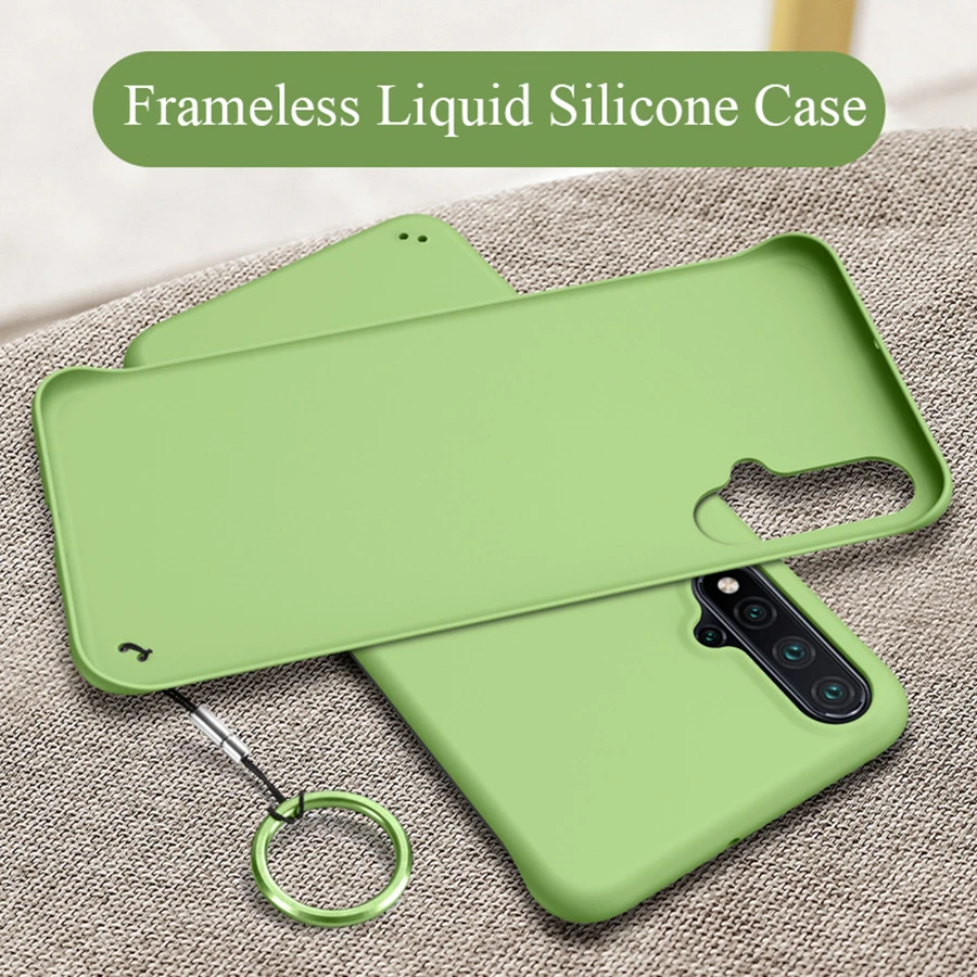 

For Huawei Nova 5 Pro 5i 5T Honor 20 Ultra-thin Frameless Liquid Silicone Matte Case Back PC Cover Shell Bumper