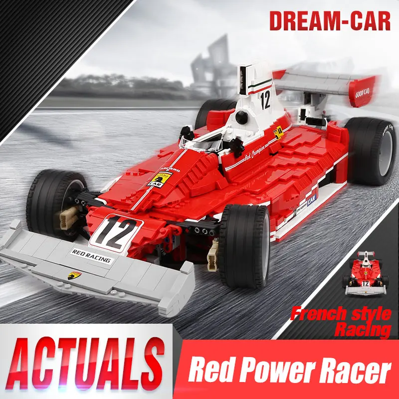 DHL 03023 техника автомобиль игрушки Красный F1 хром, Ванадий сборки автомобиля модели наборы строительные блоки кирпичи детские игрушки рождественские подарки