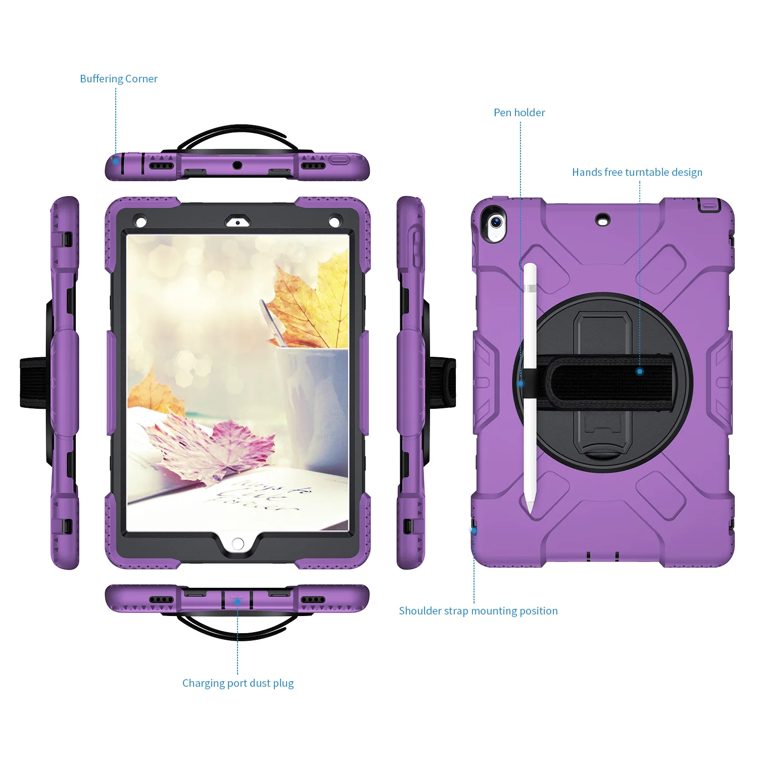 Purple Чехол для iPad Pro 10,5 дюймов силиконовый чехол с карандашом и ремешком для iPad Air 3 Защита планшета JGX07 - Color: Purple