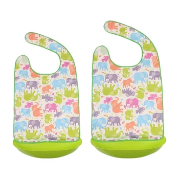 

2 Pcs Adult Bib Reusable Washable Clothing Eating Mealtime Protector XL+L