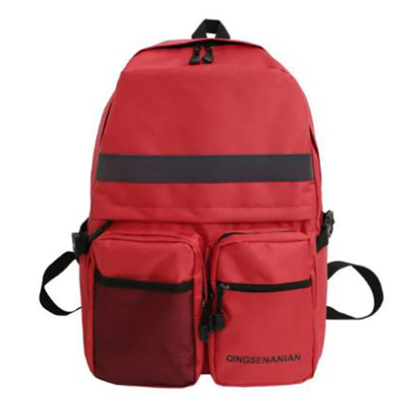 Joker Simple Bag Female Korean Version Of Harajuku Male Student Korean Version Of the Campus Backpack - Цвет: Red