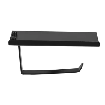 

Space Aluminum Toilet Paper Holder Bathroom Black Tissue Box Bathroom Accessories With Bathroom Phone Shelf Holder