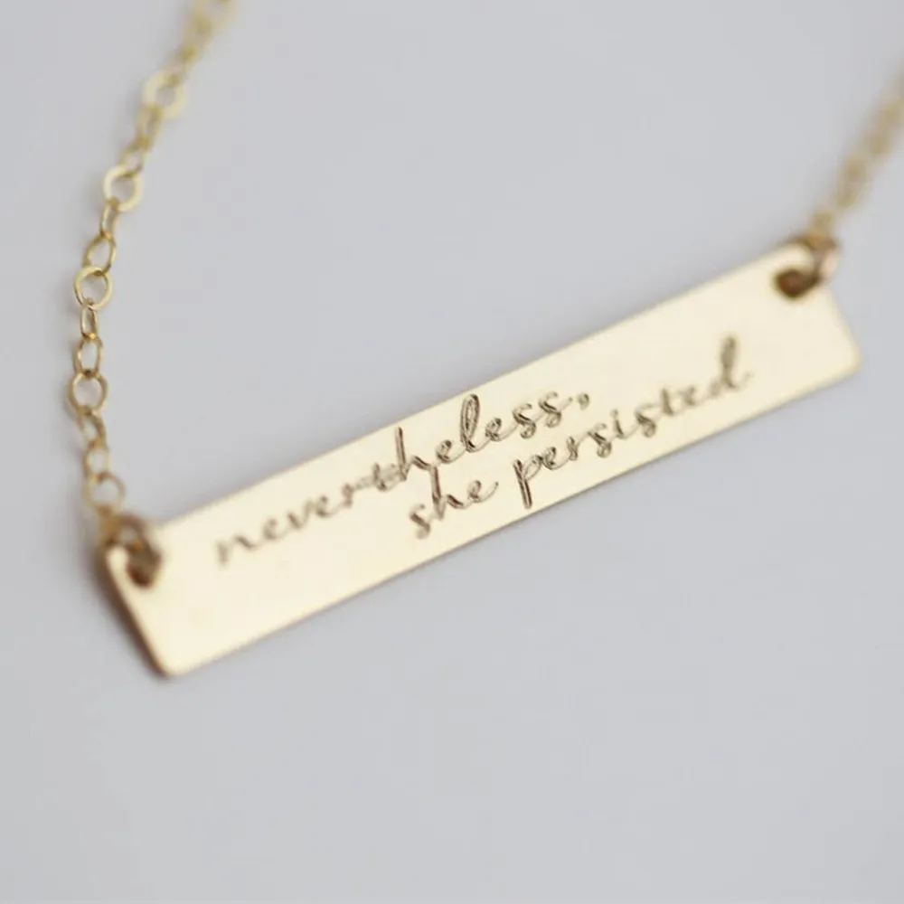 

Inspirational Jewelry Custom Name Necklace Stainless Steel Geometry Bar Statemen Motivation Necklaces Christmas Gift for Her