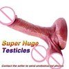 Realistic Huge Testis Dildo Skin Feeling Penis G Spot Stimulate Soft Big Dick Suction Cup Females Masturbation Tools Sex Toys 1