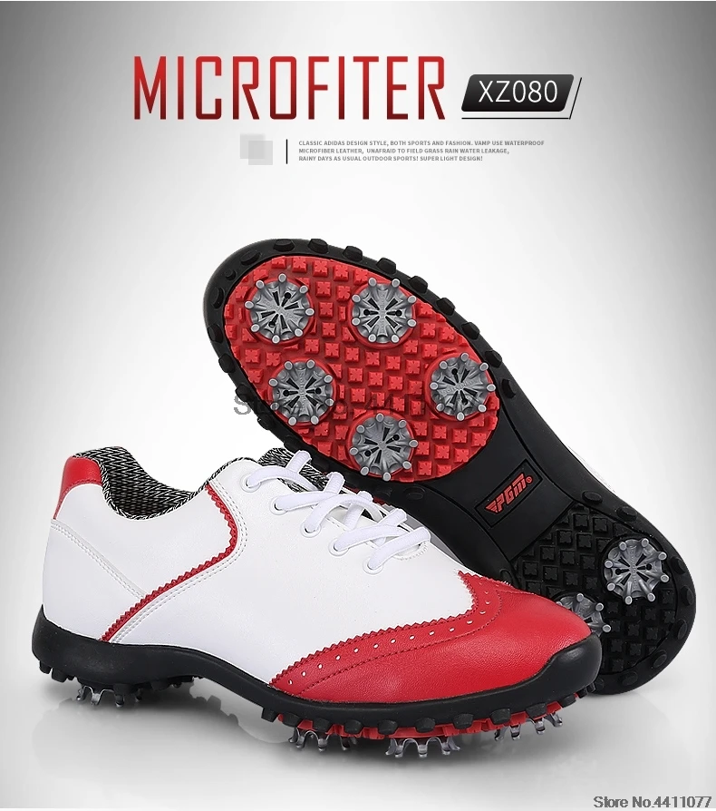 Pgm обувь для гольфа, женские кроссовки для гольфа, спортивная водонепроницаемая обувь для активного отдыха, дышащие Нескользящие тренировочные кроссовки AA51023