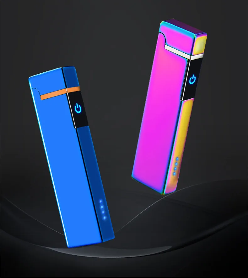  2019 Pulsed Arc Slim Windproof cigarette cigar Personality Electronics usb fingerprint plasma light