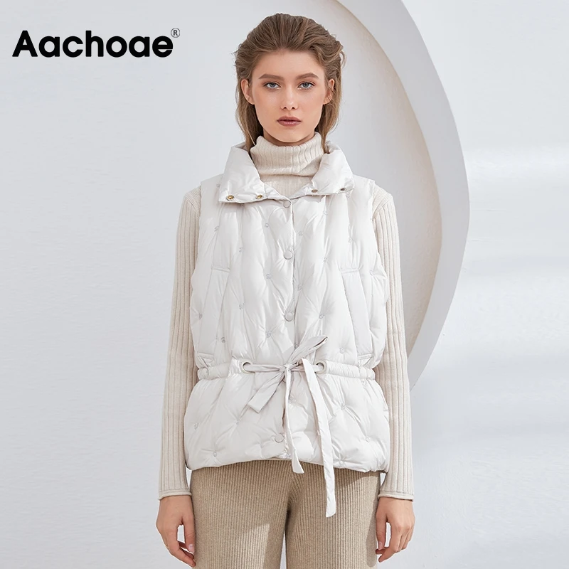 Aachoae 2020 Women's Ultra Light Down Vest Solid