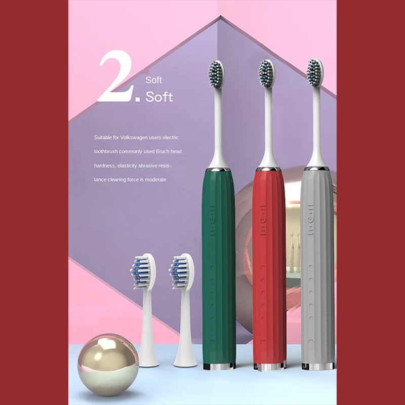 

electric toothbrush sonic tooth brush teeth whitening ultrasonic heads travel automatic Waterproof USBRechargeable Acoustic wave