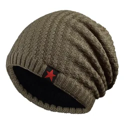 2021 winter knitting cap cashmere warm hat outdoor pullover head cover male hat cold protection