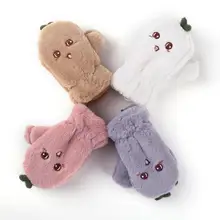 1 пара милых зимних теплых хлопковых смесовых шерстяных детских перчаток, рукавицы с длинными пальцами, аккуратное плетение, хорошее сохранение тепла