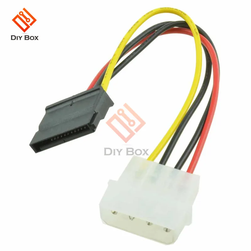 

5Pcs High Quality Male Female 4-pin Power Drive Adapter Cable to Molex IDE SATA 15-pin Connector