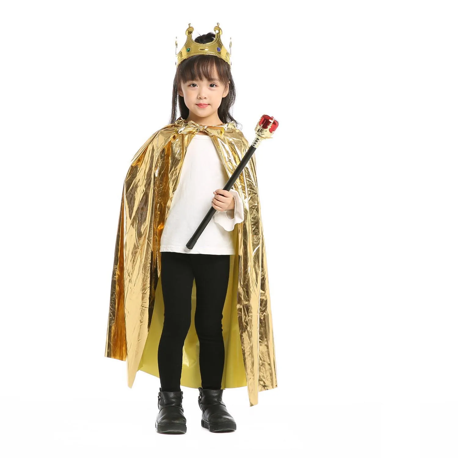 

Christmas Boys Girls Princess Cloak Prince Crown Sceptre King Queen Birthday Party Halloween Costume for Kids Cosplay Costume