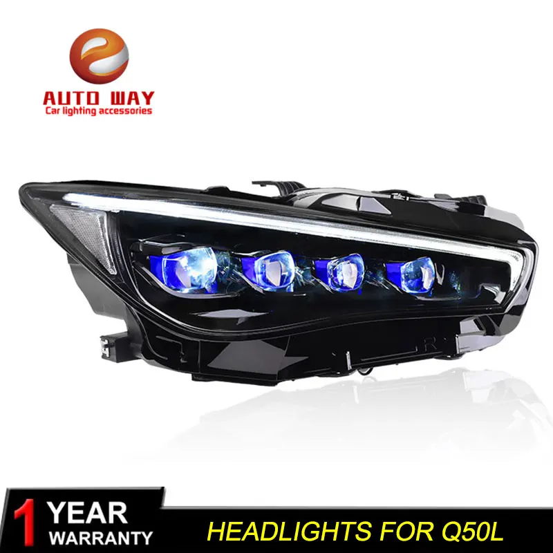 

Car Styling Head Lamp case for Infiniti Q50L Q50 Headlights All LED Matix Crystal Q50L Headlight DRL Day Running Light Lens