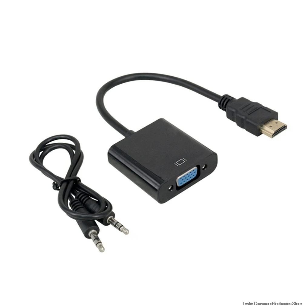 

1080P HDMI to VGA Adapter Digital to Analog Converter Cable For Xbox PS4 PC Laptop TV Box to Projector Displayer HDTV