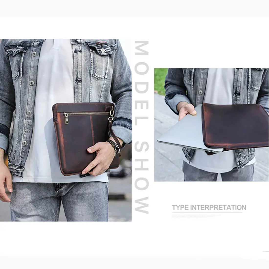 男性用本革ラップトップスリーブ,Macbook Air m1,m2,m3,m4 pro