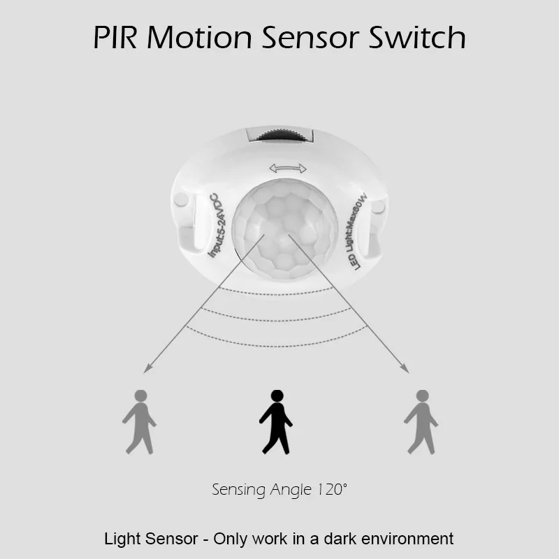 DV5-12V 3A PIR Motion Sensor Switch Adjustable Time Smart IR Human Body Sensor Detector ON Off Control for LED Strip Light Home