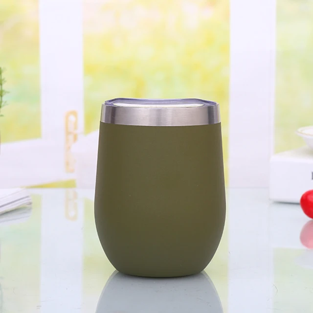 350ml Stainless Steel Vacuum Flask Thermos Cup Cute Double Eggshell Cup Vacuum Flasks Travel Coffee Mug Creative Red Wine Glass as picture
