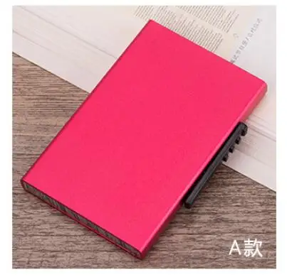 Для мужчин и женщин держатель кредитной карты s Бизнес футляр для удостоверения личности Мода автоматическая RFID визитница алюминиевый банк карты кошельки - Цвет: Style A Rose