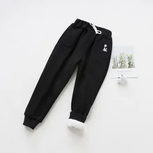  Boys Winter Pants Sports Warm Trousers Berber Fleece Kids Thick Pants Children Long Trousers For 4-14 Years Kids Causal Pants 