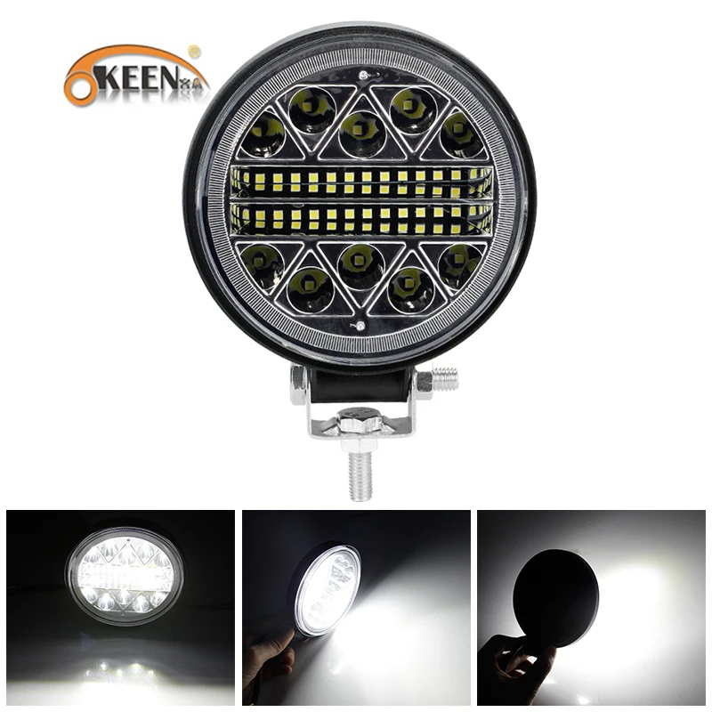 OKEEN Round 102W 4.3inch led work lights for tractors strobe 34LED Woking light Fog offroad bar 4x4 Truck SUV ATV | Автомобили и