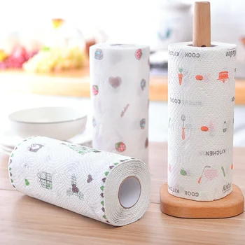 

Disposable Kitchen Tissue Water-absorbing Oil-absorbing Paper Towel Wet Dry Use Printed for Home LXY9