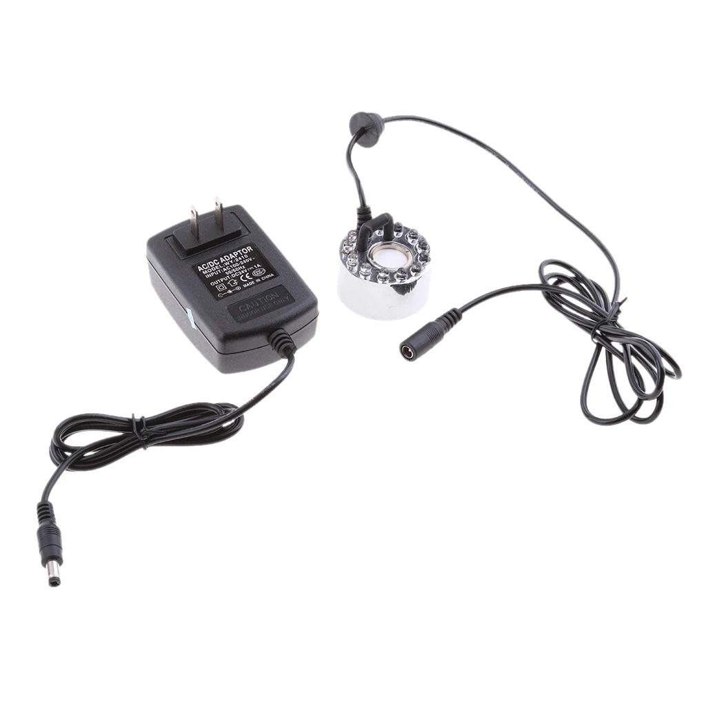 MagiDeal 12-LED Light Mist Maker Fog Electric Water Pond  -US