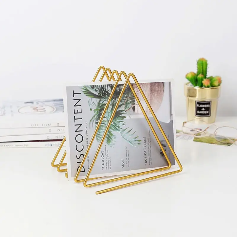 

Nordic Triangle Shape Simple Book Support Stand Desktop Storage Rack Shelf Decor