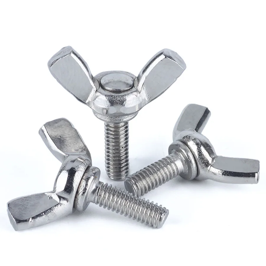1/2/3Pcs M6 M8 M10 201 Stainless Steel Butterfly Bolt Thumb Wing Screws Bolt