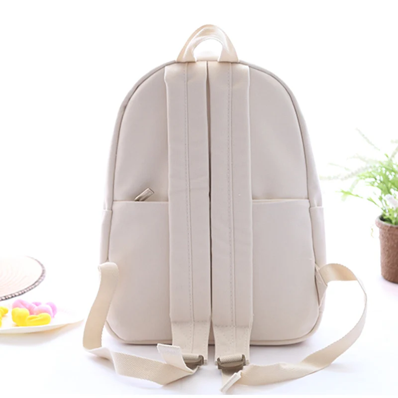 NUFANGU Simple Classic Desgin Good Quality Girls Canvas Backpack College Student School Book Bag Women Travel Teenager Useful