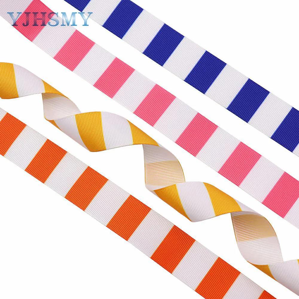 5 Yards Stripe Ribbon Printed Grosgrain Ribbons 1‘’ Diy Handmade For