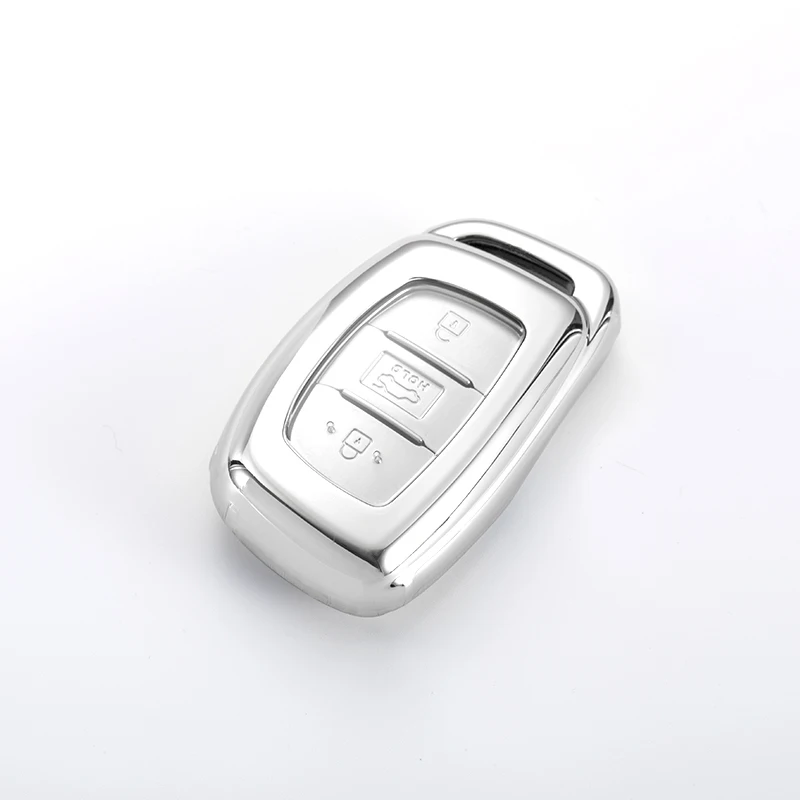 Мягкий TPU чехол для дистанционного ключа от машины крышка для hyundai IX25 IX35 I20 I30 I40 hb20 Santa Fe Creta Solaris 3 кнопки оболочки - Название цвета: silver