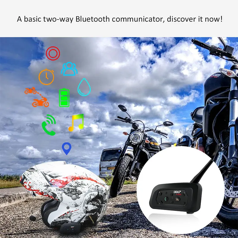 Vehemo полнодуплексный мотоциклетный шлем рация с GPS Bluetooth Интерком мотоциклетный Интерком моторные Лыжи Спорт на открытом воздухе для ejeas